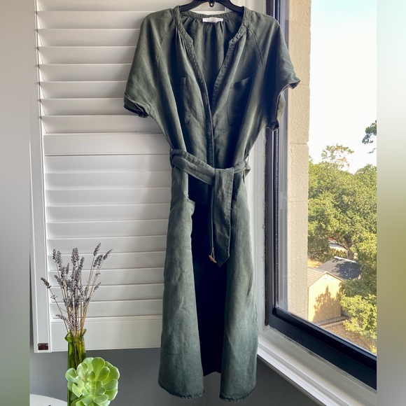 Lucky Brand green linen dress - Picture 3 of 10